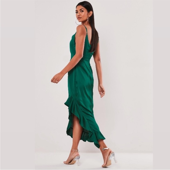 NWT Missguided Cami Ruffle Side Midi Dress - Picture 2 of 6